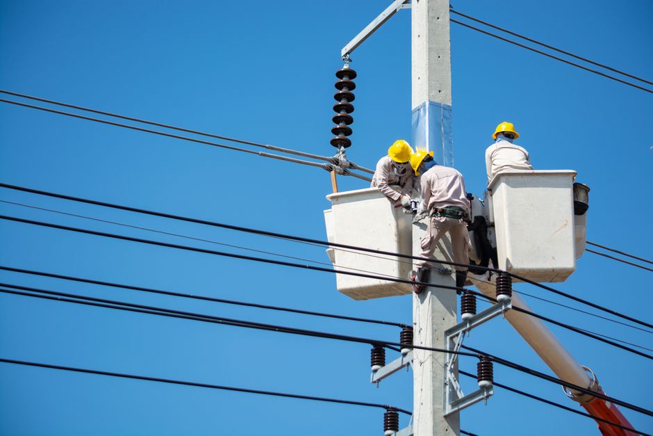 Electrician working on an electrical installation